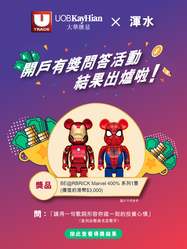 UTRADE,抽獎,BearBrick,Lucky Draw,2022,BearBrick Marvel